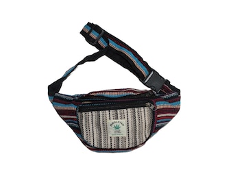 Himalaya Natural Hemp Money Bag - Ivory mix black