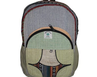 Natural Handmade Herringbone Colorful Hemp backpack