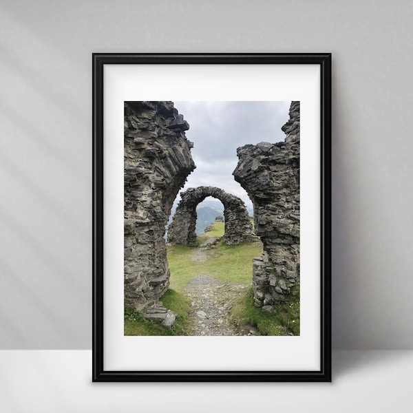 Castell Dinas Bran, Llangollen, North Wales - Instant Print of Original Welsh Photograph Castle Ruin Historic Wall Decor Wales Holiday Gift