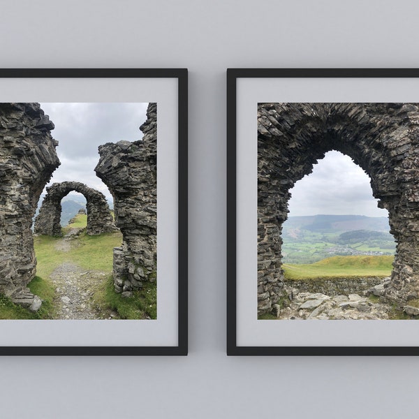 Castell Dinas Bran, Llangollen, North Wales - Instant Print of Original Photograph Castle Ruin Wall Art Photo Earthy Tone Home Wall Decor