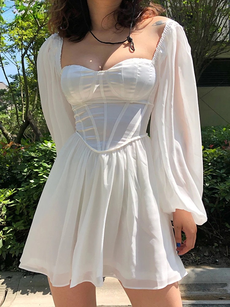 White Corset Dress - Etsy