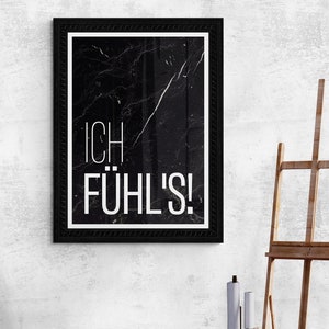 Affiche Je le sens ! Décoration murale | Image marbre noir et blanc dicton | image cadeau amour | Téléchargement instantané