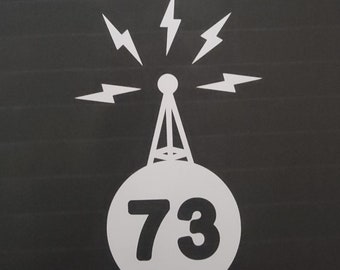 HAM RADIO "73" DECAL - Weatherproof Vinyl - Best Regards