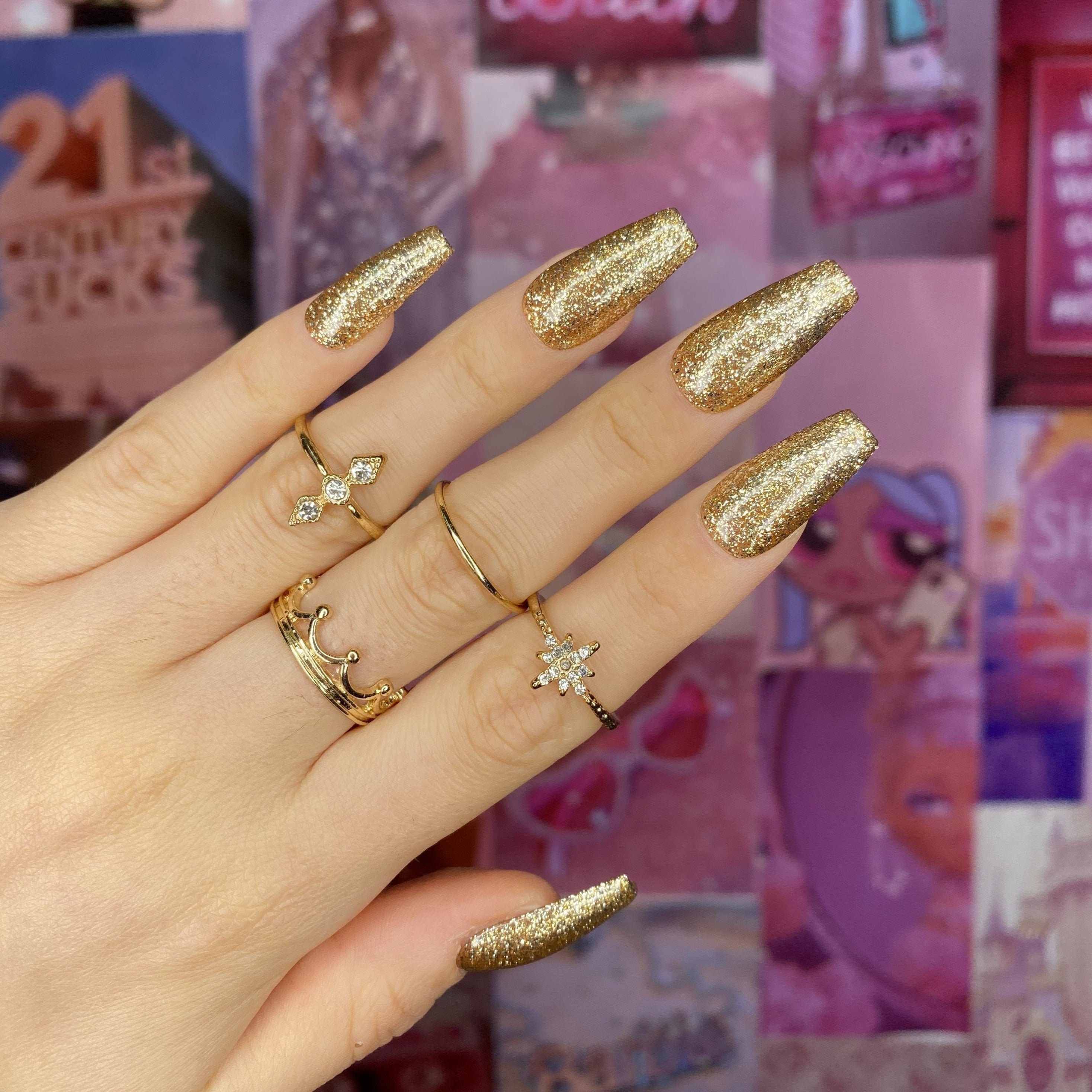 Gold Metallic Nails