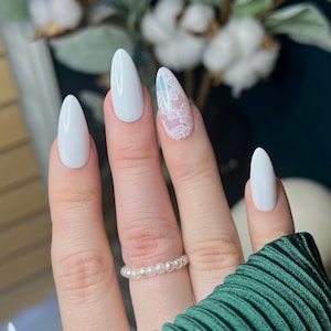 IRIDESCENT BUTTERFLY | Press On Nails | Glossy or Matte | Stiletto Almond Coffin Ballerina Oval Square
