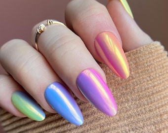Chrome Sorbet | Press On Nails (Customizable)
