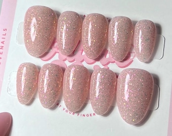 Celeste Glitter | Drücken Sie auf die Nägel (individualisierbar)