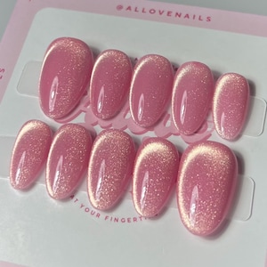 SOLARA CAT EYE | Press On Nails | Stiletto Almond Coffin Oval Square