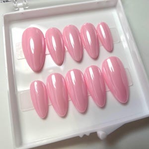 STRAWBERRY GLAZE | Press On Nails | Stiletto Almond Coffin Ballerina Oval Square
