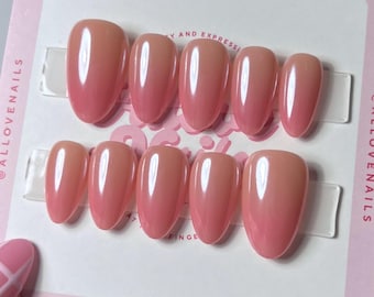 Roze sorbet | Druk op de nagels (aanpasbaar)