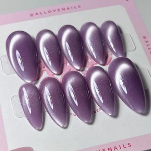 Oeil de chat lavande | Appuyez sur les ongles (personnalisable)