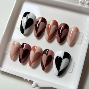 DARK TRUFFLE | Press On Nails | Stiletto Almond Coffin Ballerina Oval Square