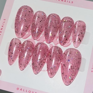 SHATTERED CRYSTAL | Press On Nails | Stiletto Almond Coffin Oval Square