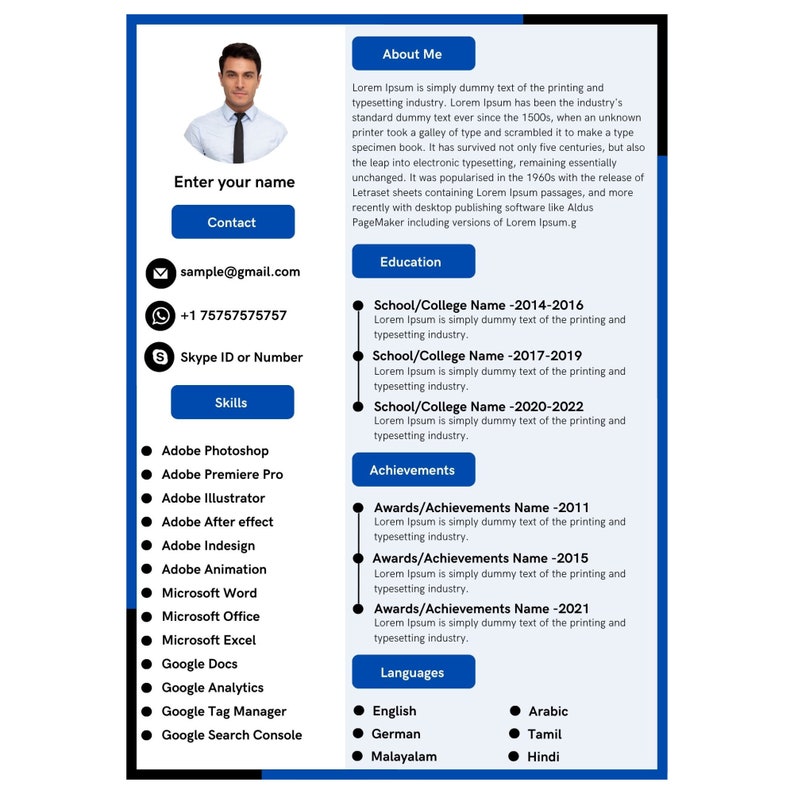 Modern Resume Professional Resume Template 2023. Canva Resume Etsy