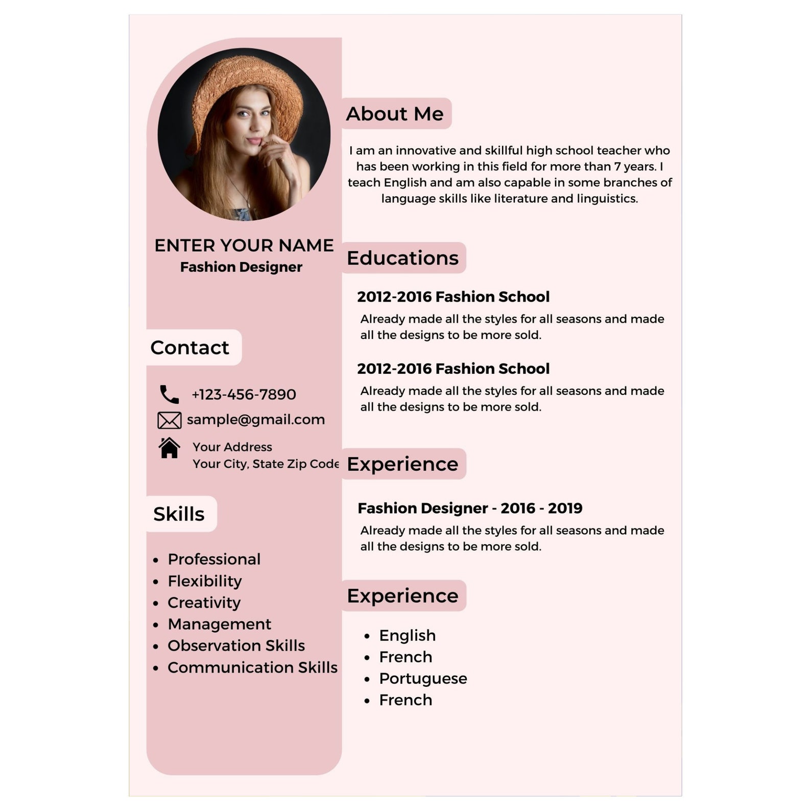 Modern Resume Professional Resume Template 2023. Canva Resume Etsy