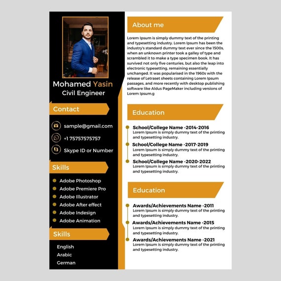 New Resume Templates 2022. Canva Resume Templates. Edit Resume Etsy
