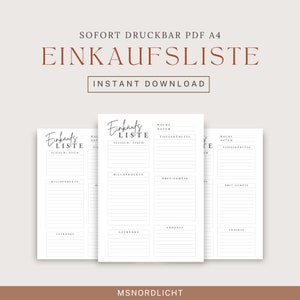 Könnte beinhalten: Druckbare Einkaufsliste Vorlage im PDF-Format. Die Vorlage ist in Abschnitte für Fleisch, Milchprodukte, Obst und Gemüse, Getränke und andere Artikel unterteilt. Die Vorlage ist für das Papierformat A4 ausgelegt.