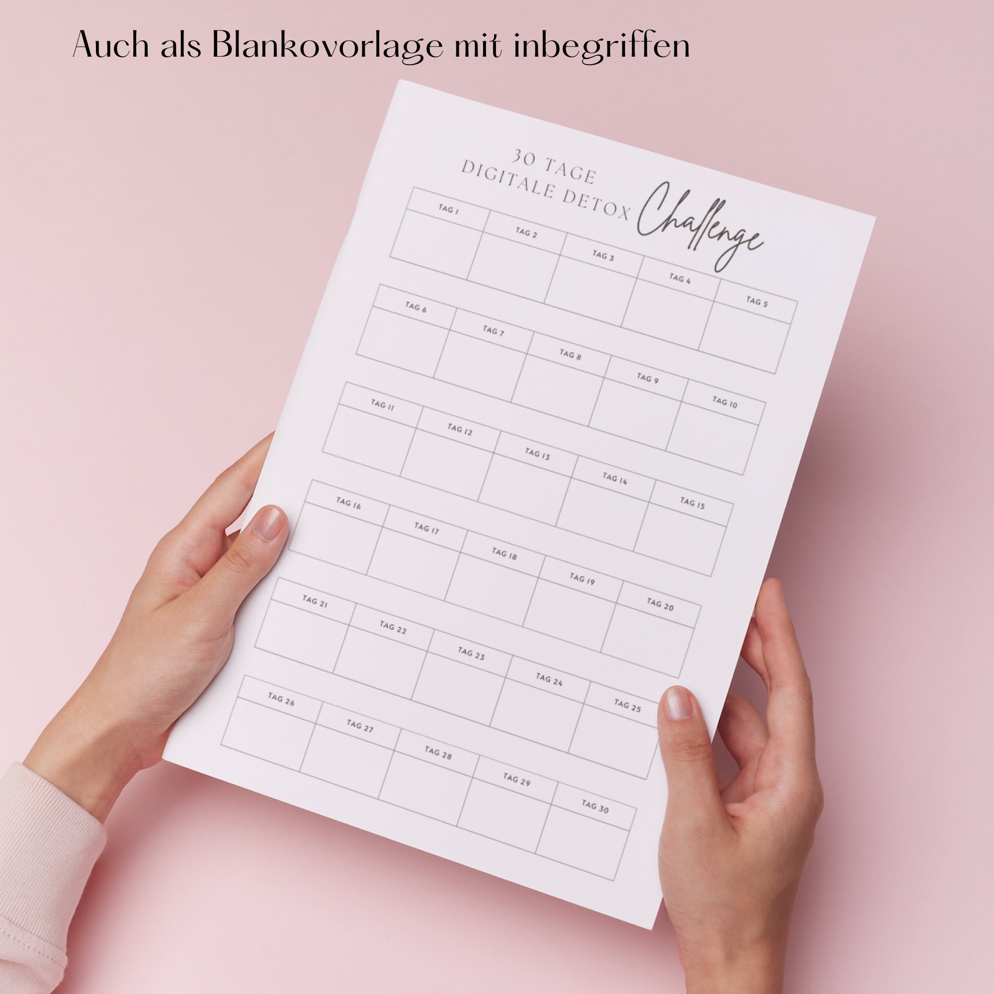 30 Day Digital Detox Challenge | Printable Digital Away Challenge Page ...
