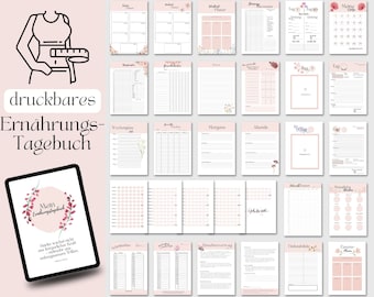 Voedingsdagboek, dagboek voor gewichtsverlies, dieetdagboek, afvallen, gezond gewichtsverlies, planner voor gewichtsverlies, fitnessplanner, fitnesstracker, tracker voor gewichtsverlies