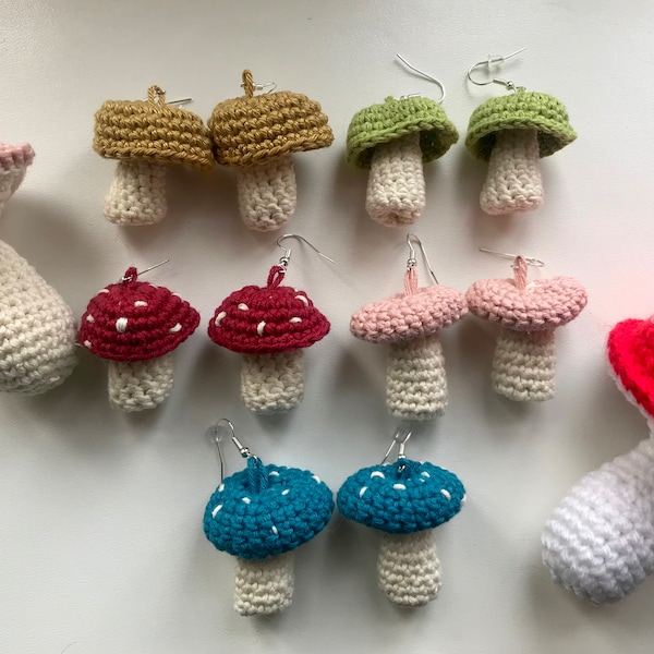 Crochet Mushroom Earring Pattern