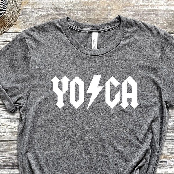 ACDC Yoga T-Shirt, Cute Yoga Shirt, Women's Cute Shirt, Rock Band Shirt, Unisex Shirt, Rock Lover Shirt