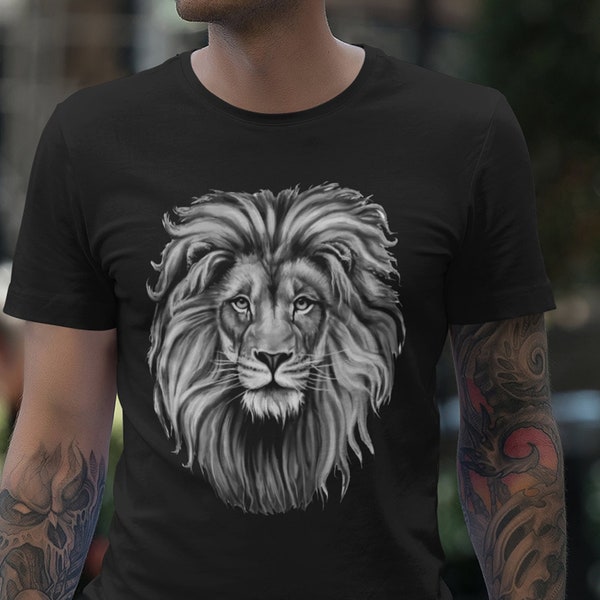 T-Shirt Tête de Lion Gris main image 1