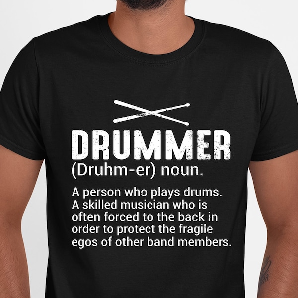 Drummer T-Shirt, Drummer a Person Tee, Drummer Gift, Gift For Drummer, Rock Music Shirt, Drum Sticks, Drum Shirt, Drum Teacher, Music Fan