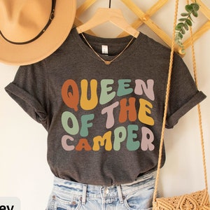 Queen Of The Camper T-Shirt, RV Shirt, Camping Gift, Camping Shirt, Camper Tee, Travel Road Trip RV T-Shirt, RV Camping Glamping Shirt