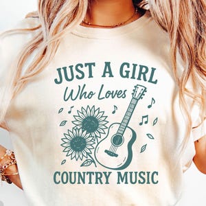 Just a Girl Who Loves Country Music Tshirt, Country Music Tee, Western Shirt, Country Concert Shirt, Country Music Shirt,Western Graphic Tee