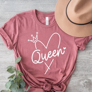 Queen Crown Heart T-Shirt, Birthday Queen T-Shirt, Birthday Gifts, Cute Queen Shirt, Women Tee, Princess Shirt, Queen Crown Shirt