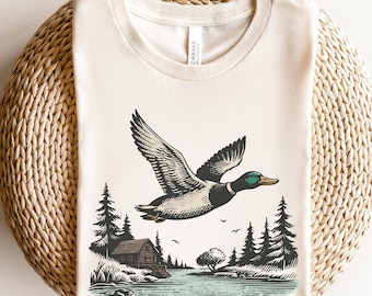 Vintage Mallard Duck T-Shirt: 90s Waterfowl Outfit, Fall Tee