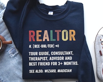 Realtor Sweatshirt, Retro Real Estate Sweatshirt, Funny Real Estate Hoodie, Real Estate Agent, Realtor Crewneck, Custom Realtor, Realtor Era