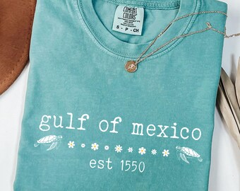 Gulf of Mexico Est 1550 T-Shirt, Comfort Colors®, Gulf Coast Tshirt, Mexico Beach Shirt, American Gulf of Mexico Tee, Stay Salty & Resist
