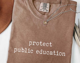 Protect Public Education T-shirt, Comfort Colors®, Pro Public Teacher Gift, Public Educator Tee, Public Schools Supporter T-Shirt Gift