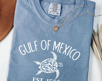 Gulf of Mexico Est 1550 T-Shirt, Comfort Colors®, Gulf Coast Tshirt, Mexico Beach Shirt, American Gulf of Mexico Tee, Stay Salty & Resist