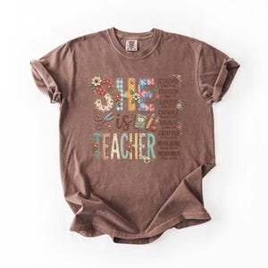 She Is Teacher Christian Teacher T-Shirt, Faith Based Teacher Shirt, Inspirational Bible Verse Teacher, Religious Teaching Comfort Colors image 5