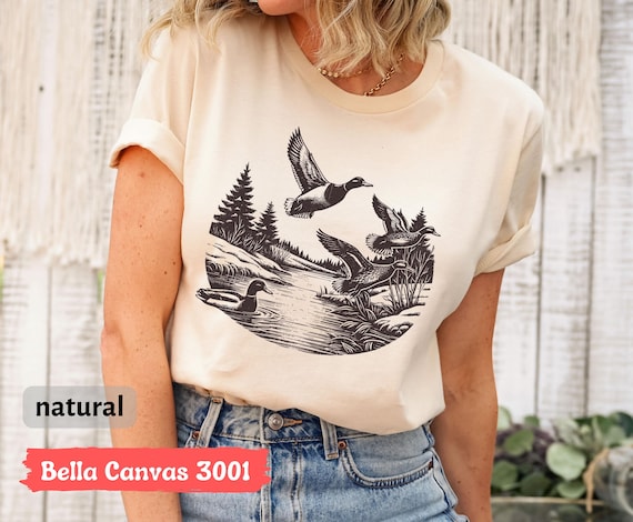 Retro Mallard Ducks Fall T-Shirt, 90s Waterfowl Duck Outfit Tee, Vintage Duck Shirt, Animal Lover Gift, Vintage Fall Tshirt, Cute Fall Tee
