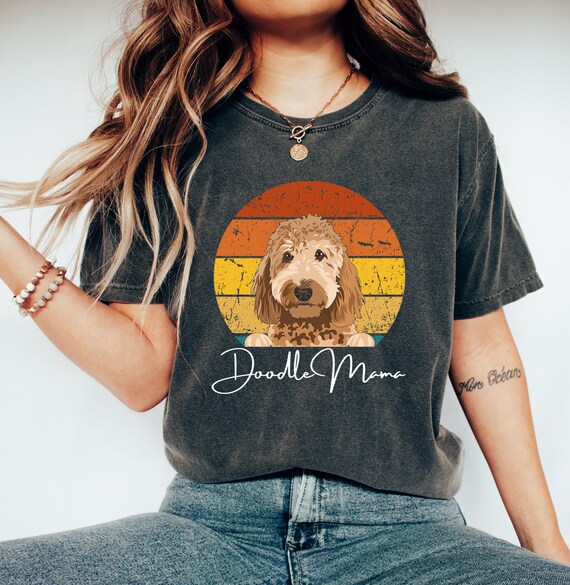 Doodle Mom Wine T-Shirt Women Dog Goldendoodle Graphic Tee Doodle Mom Wine T-Shirt Women Dog Goldendoodle Graphic Tee