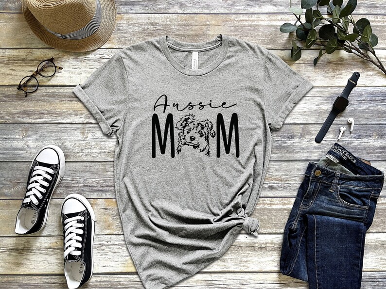 Aussie Mom T-Shirt, Australian Shepherd Tee, Working Dog T-Shirt, Dog Mama Gifts, Lover Gifts, Dog Tee, Pet Lover Shirt, Dog Mama T-Shirt image 4
