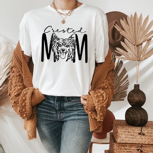Crested Mom T-Shirt, Chinese Crested Dog Shirt, Dog Mother Gift, Dog Lover Gift,Dog Tee, Pet Lover Shirt, Dog Mama Tee bild 2