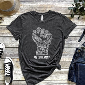 Camiseta de Black Lives Matter Say Their Names, camiseta BLM, camiseta Say Their Names, camiseta de tiendas propiedad de negros, camiseta de historia negra imagen 3