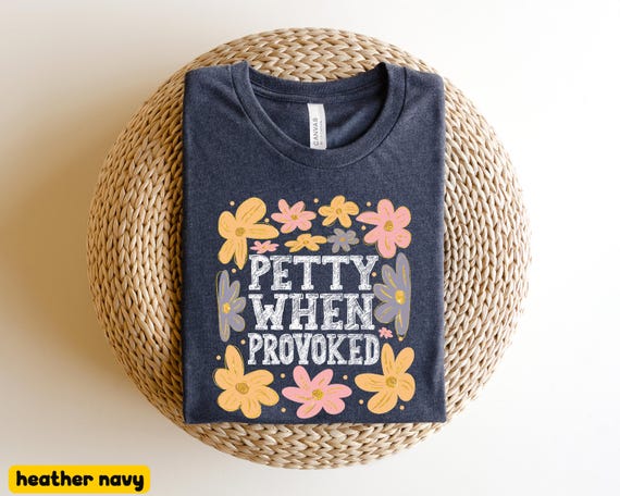 Petty When Provoked Tshirt, Shirts With Sayings, Sarcastic Womens Tee, Snarky Summer Shirt, Sarcastic Shirt, Dark Humor Tshirt, Sarcasm Tee