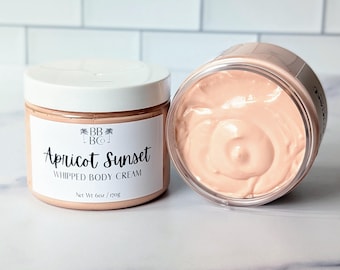 Crema corporal batida Albaricoque Sunset, cuidado de la piel limpio, manteca corporal con aroma afrutado