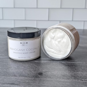Mahogany Coconut Men&#39;s Body Cream, Shea Body Butter Lotion, Vegan Body Frosting, Self Care Gift For Him, Men&#39;s Lotion, Coconut Body Butter