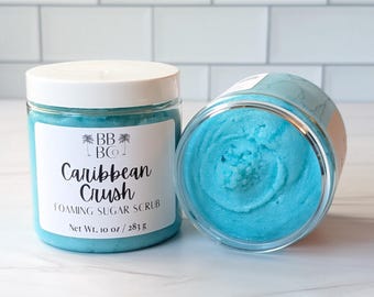 Caribbean Crush Foaming Sugar Scrub, Tropical Body Scrub, Clean Skincare