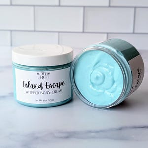 Island Escape Whipped Body Cream, Shea Body Butter Lotion, Clean Vegan Body Frosting, Self Care Gift For Her, Coconut Tropical Scent