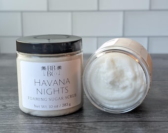 Havana Nights Foaming Sugar Body Scrub, Clean Skincare for Him