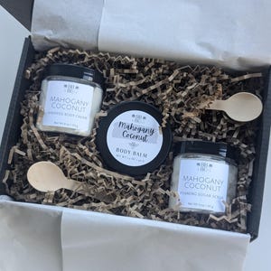 Mahogany Coconut Gift Box, Men&#39;s Skin Care Gift For Him, Men&#39;s Christmas Gift Box