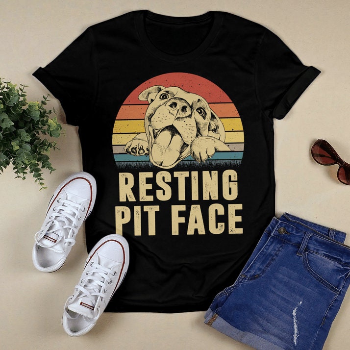 Resting Pit Face Pitbull Dog Shirt Halloween Pumpkin Shirt Etsy