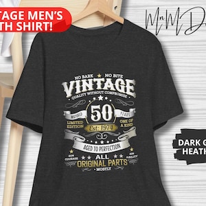 Birthday Gift, Gift For Him, 50th Birthday Gift, Men&#39;s Shirts, Vintage Shirts, 50th Birthday Shirt, Custom 50th Gift, Gift Ideas
